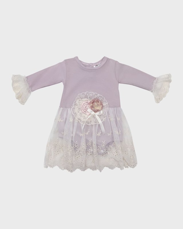 Girl's Genevie Eyelet Lace Dress, Size 0-12