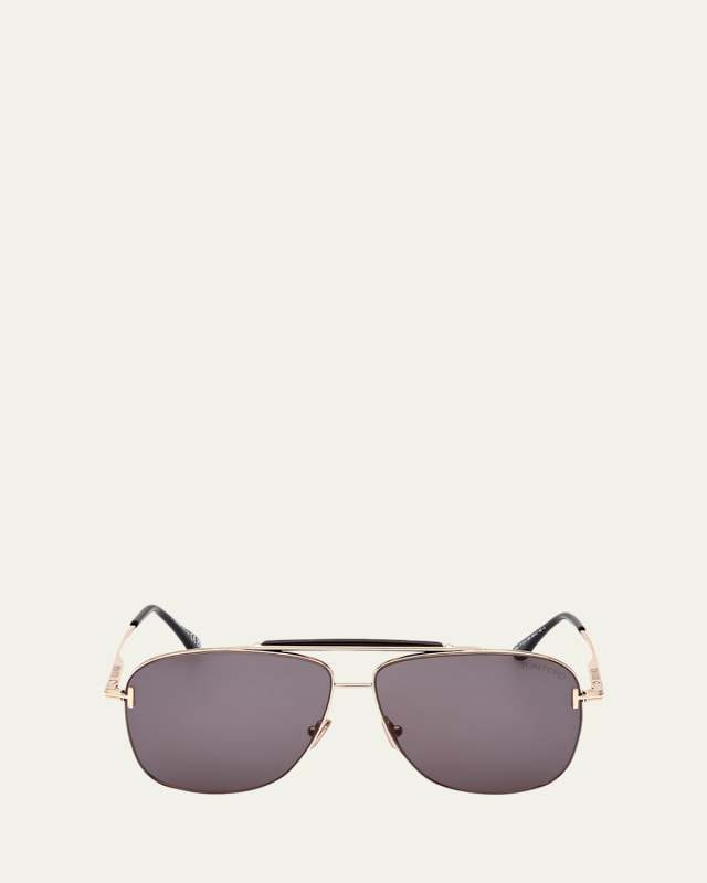 Jaden T Logo Metal Aviator Sunglasses
