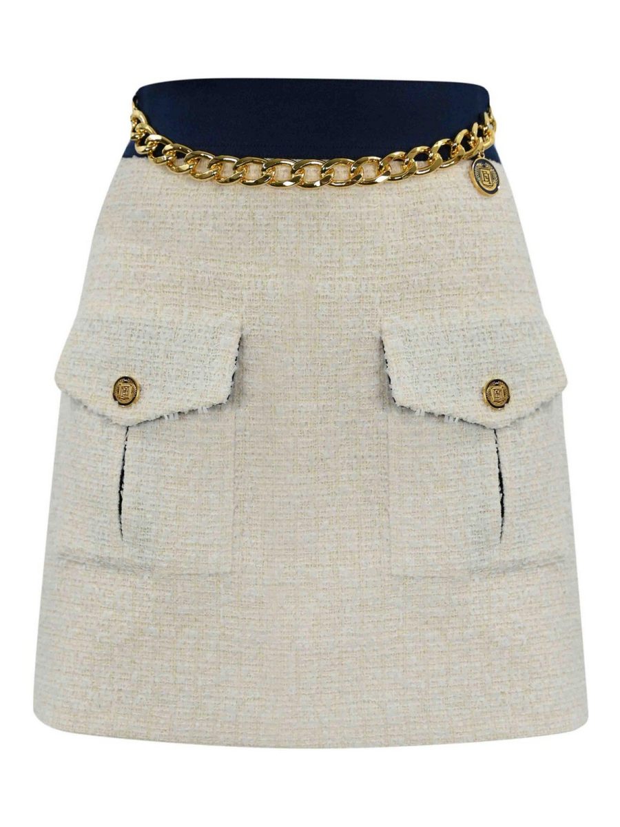 Elisabetta Franchi Jupe Midi - Crème