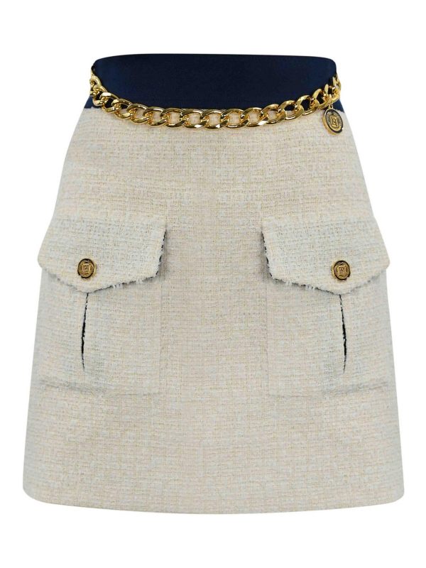 Elisabetta Franchi Jupe Midi - Crème