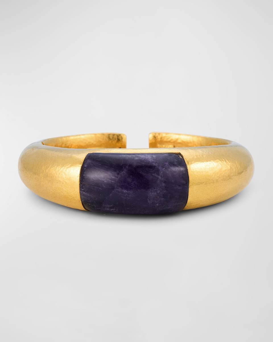 Estate Lalaounis Amethyst Tapered Cuff Bracelet