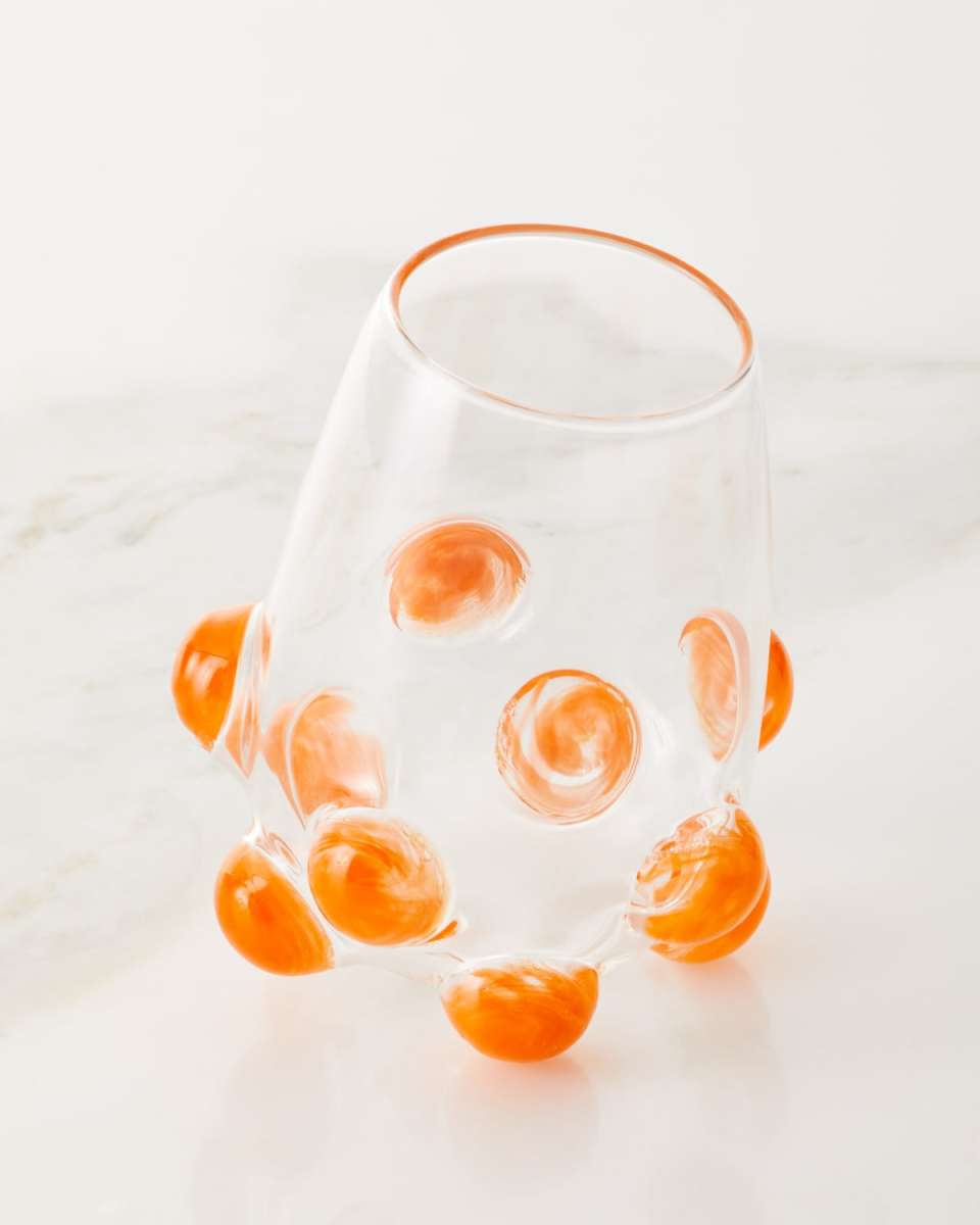 Bubble Wine Glass, Orange