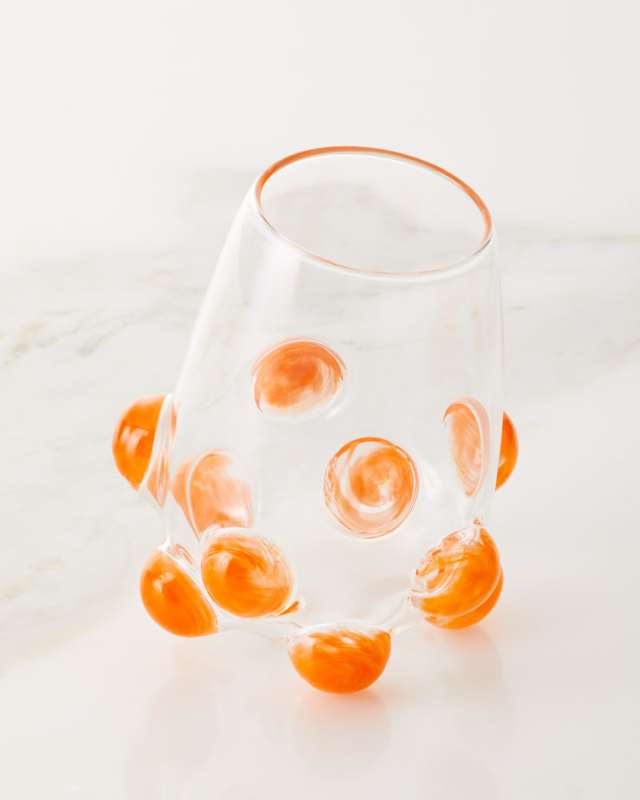 Bubble Wine Glass, Orange