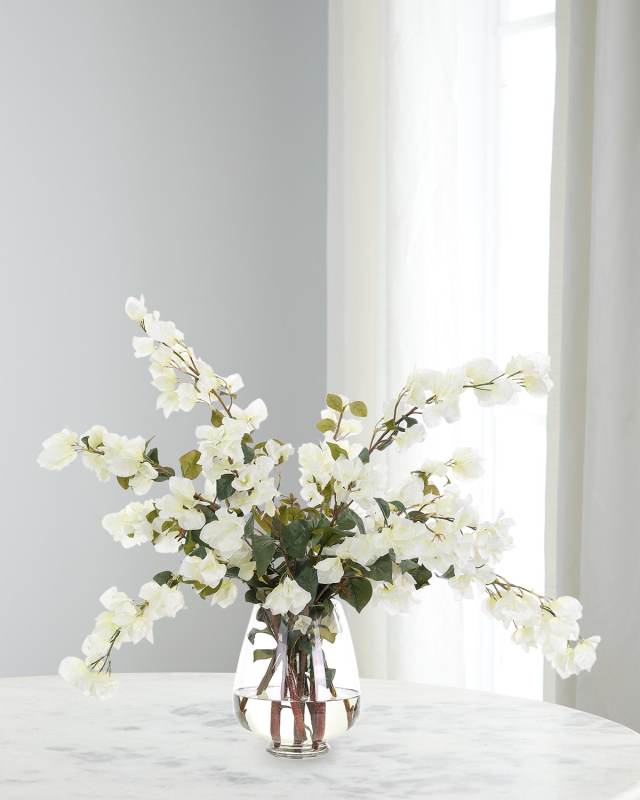 Bougainvillea 29" Faux Floral Arrangement in Glass Vase