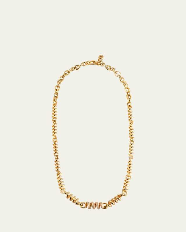 18K Yellow Gold Diamond Slinkee Necklace