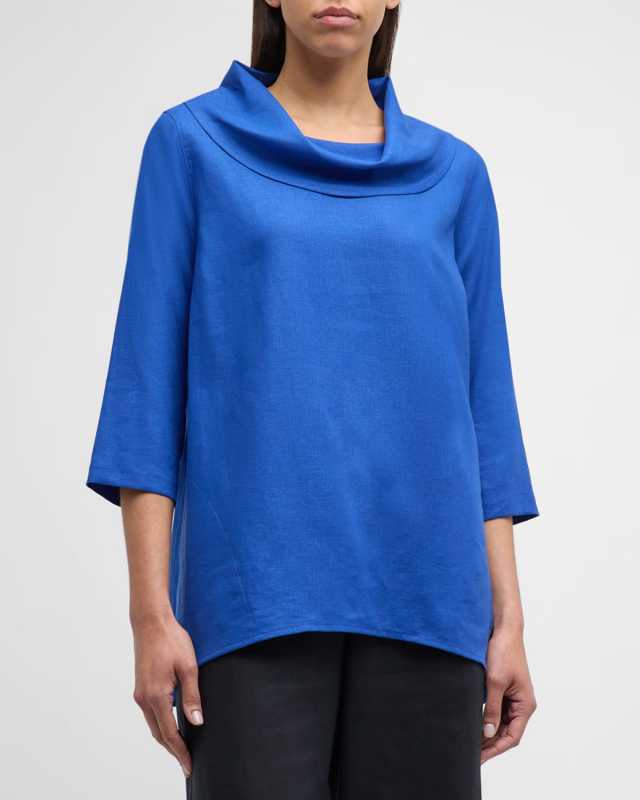 3/4-Sleeve Cowl-Neck Tunic