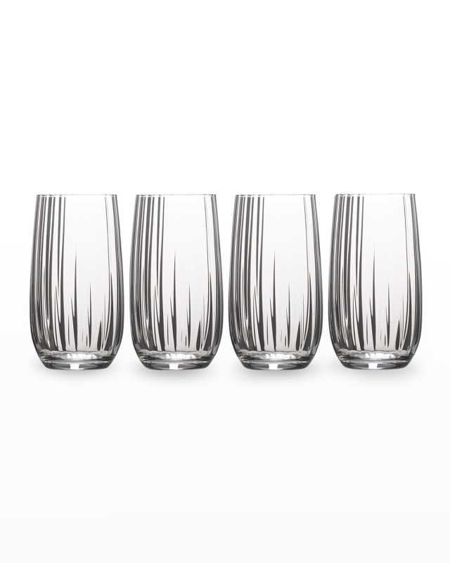 Gail Optic Highball Glasses, Set of 4