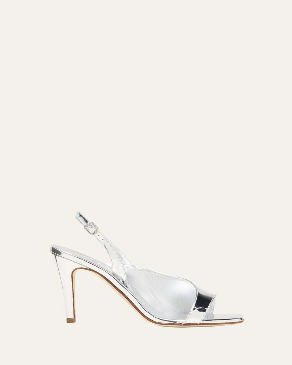 Urtica Metallic Asymmetrical Slingback Sandals