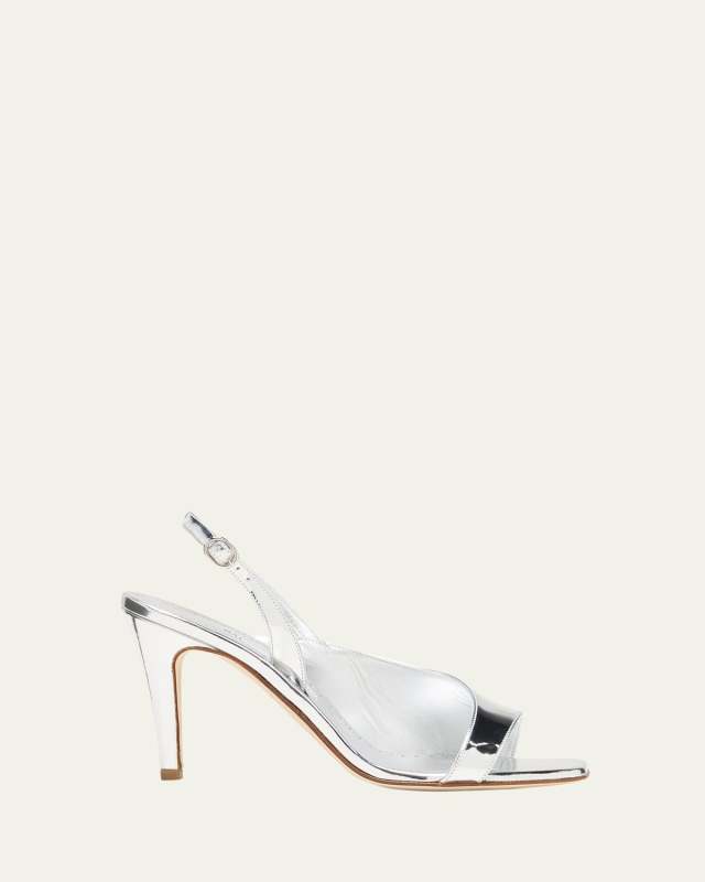 Urtica Metallic Asymmetrical Slingback Sandals