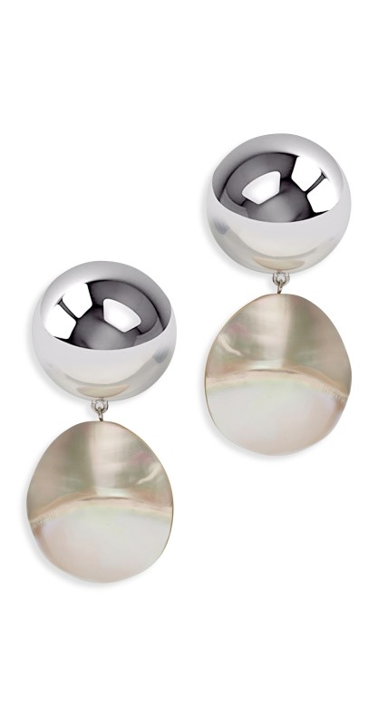 Lizzie Fortunato Rodan Pearl Clip On Earrings in Silver Silver