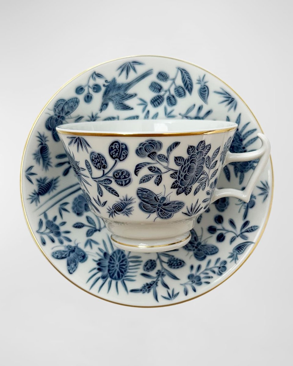 Sacred Bird & Butterfly Teacup & Saucer
