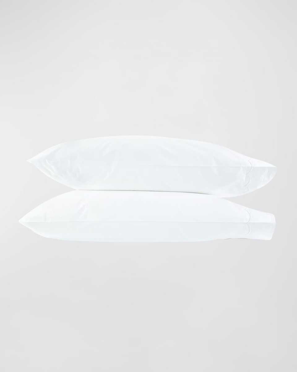 Two Scallops Embroidered 350 Thread Count Pillowcases, KING CASE