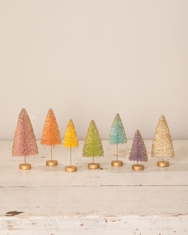 Pastel Rainbow Trees, Set of 7