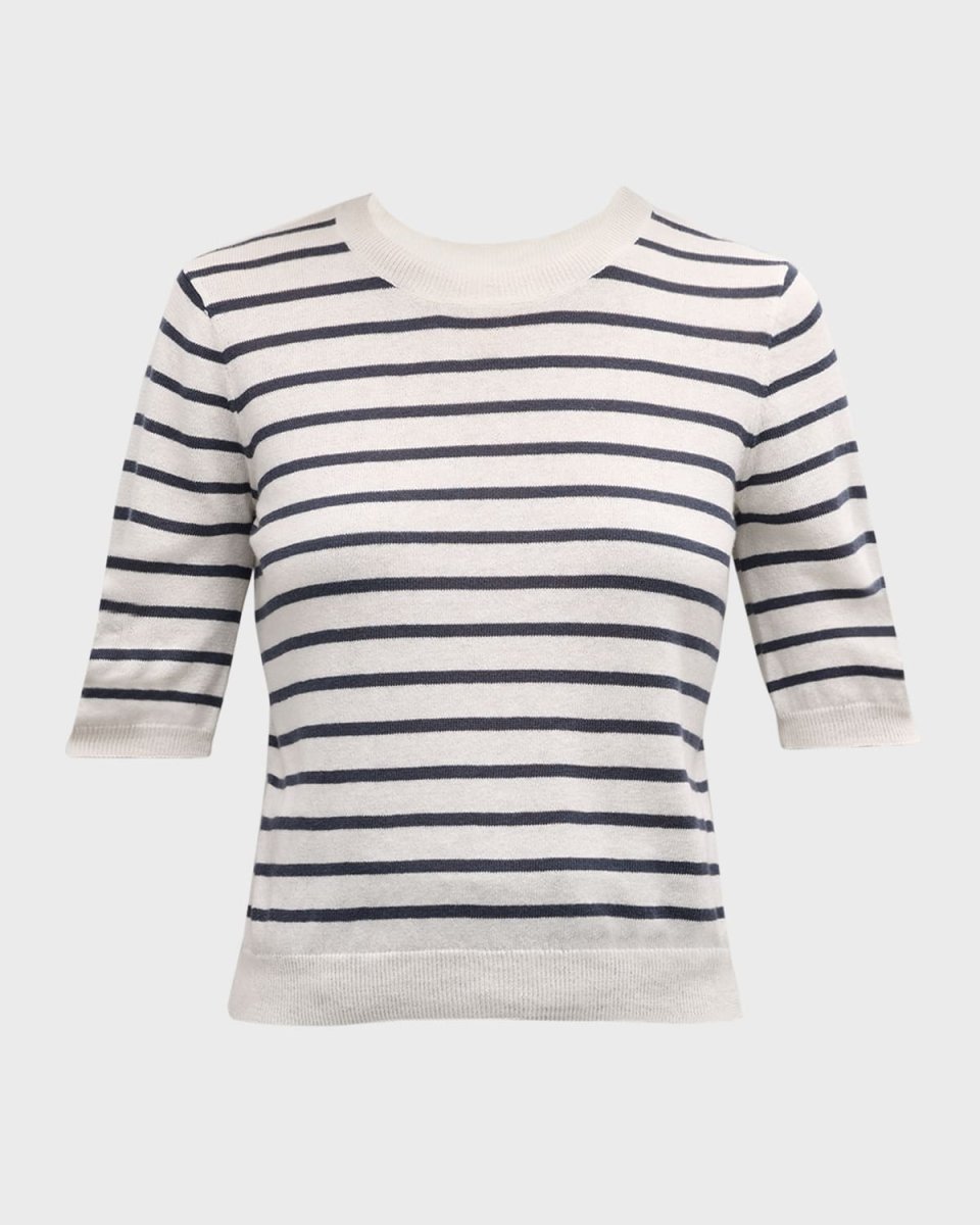 Striped Short-Sleeve Sweater