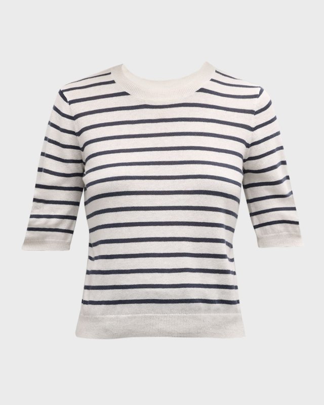 Striped Short-Sleeve Sweater