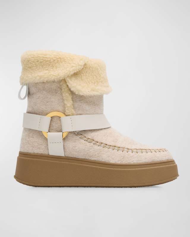 Suki Wool Faux Fur Harness Winter Booties