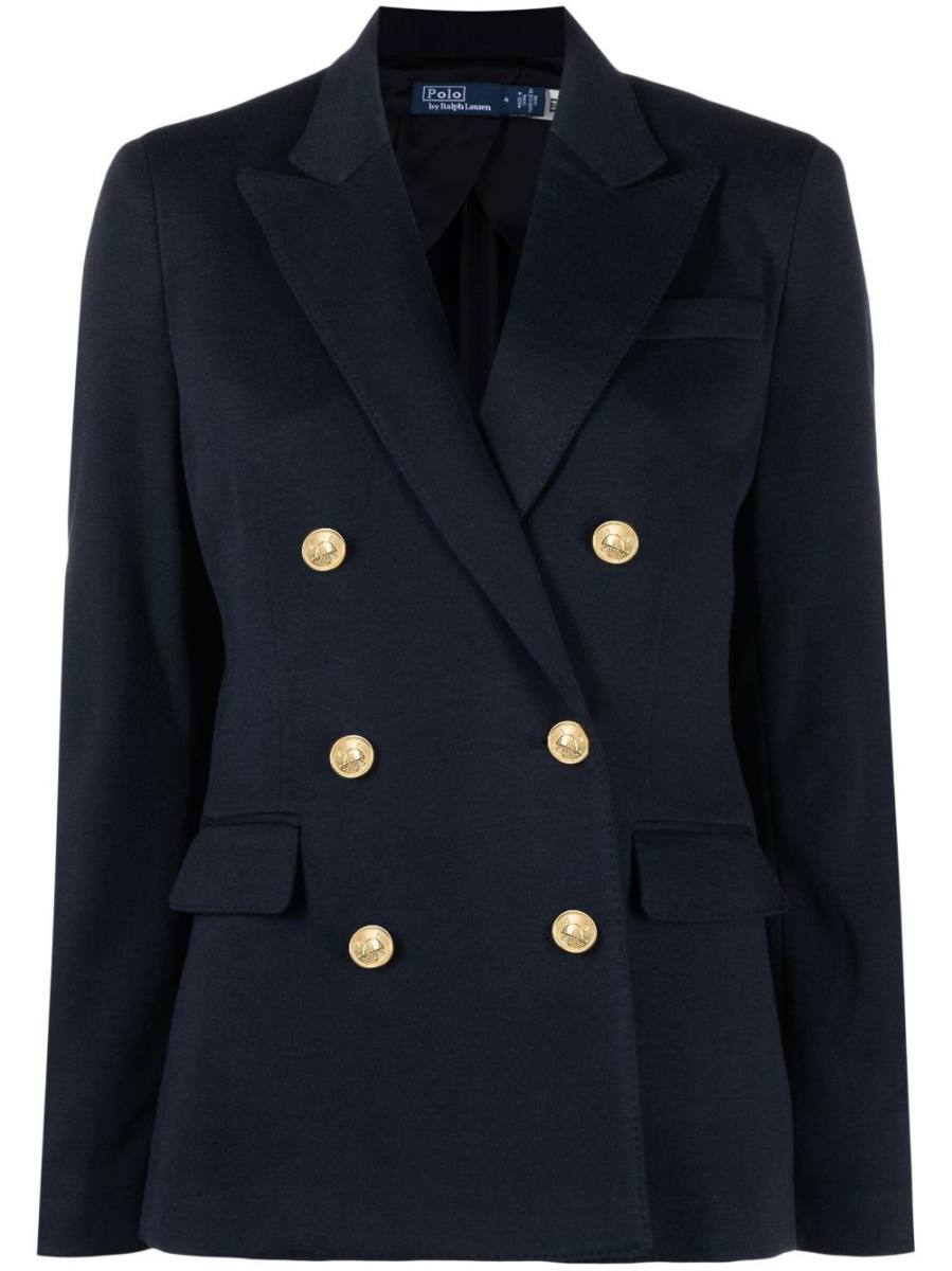 double-breasted knitted blazer