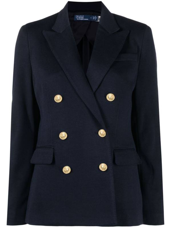double-breasted knitted blazer