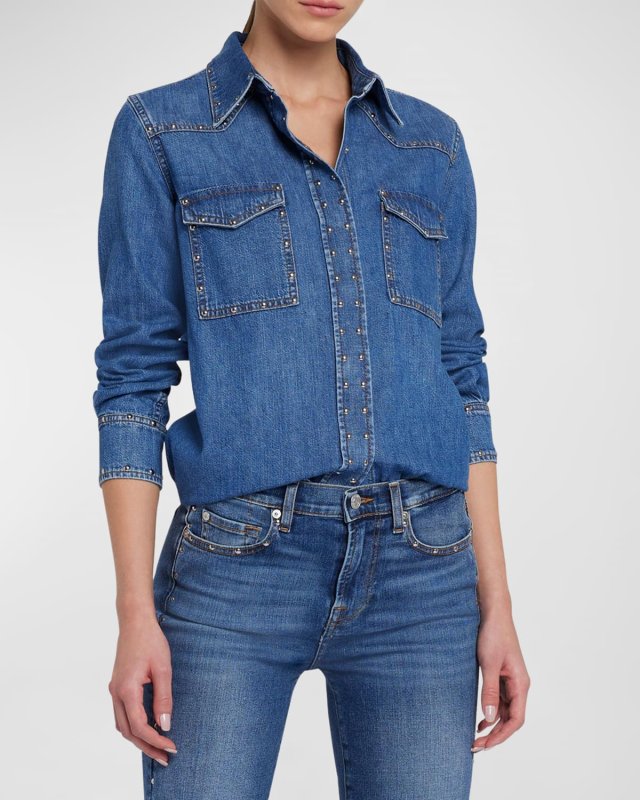 Emilia Studded Denim Shirt