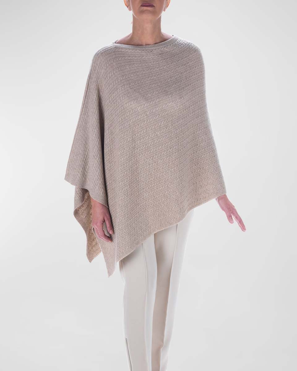 Mila Tiny Cable Knit Poncho