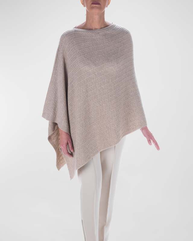 Mila Tiny Cable Knit Poncho