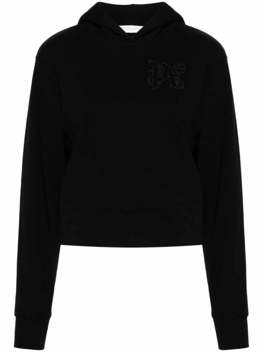 logo-embroidered cotton hoodie