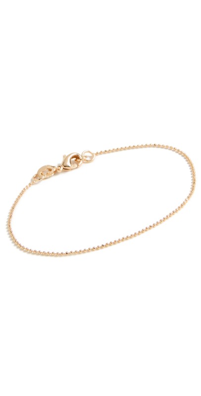 Alexa Leigh 1MM Diamond Cut Ball Chain Bracelet Yellow Gold