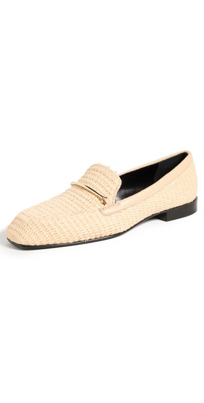 Victoria Beckham Raffia Loafers Natural