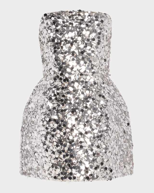 Maraya Strapless Lace-Up Sequin Mini Dress