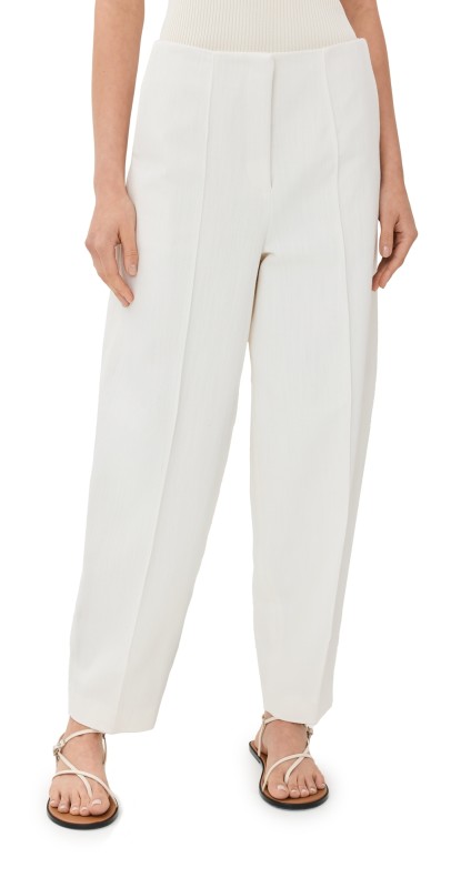 Róhe Barrel Leg Cotton Trousers Off-White Denim