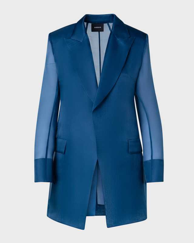 Teodore Silk Gauze Oversize Blazer Jacket