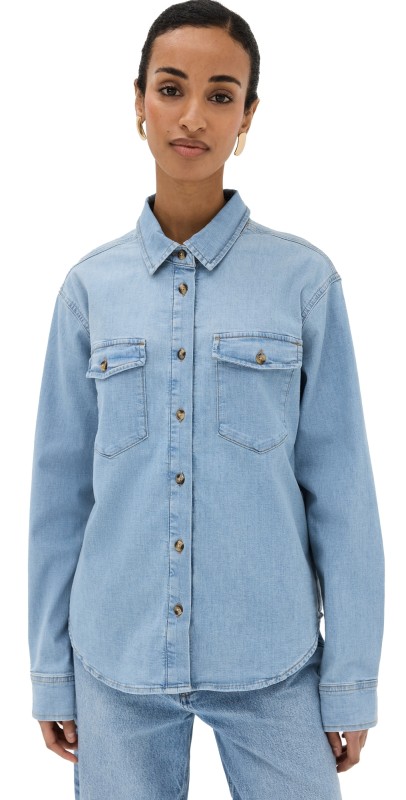 Good American Denim Fitted Shirt Indigo641