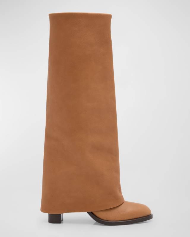 Melia Lambskin Fold-over Collar Boots