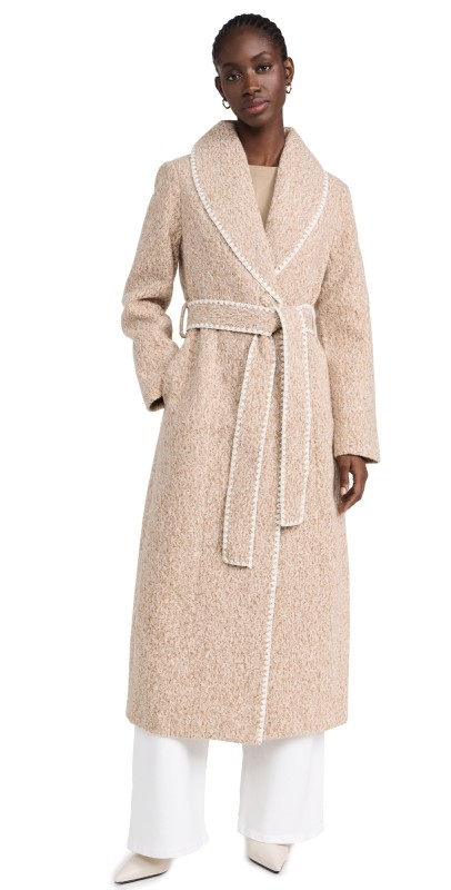 Avec Les Filles Belted Coat Camel Melange