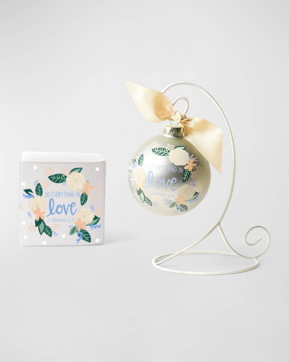 Do Everything in Love Glass Ornament with Stand