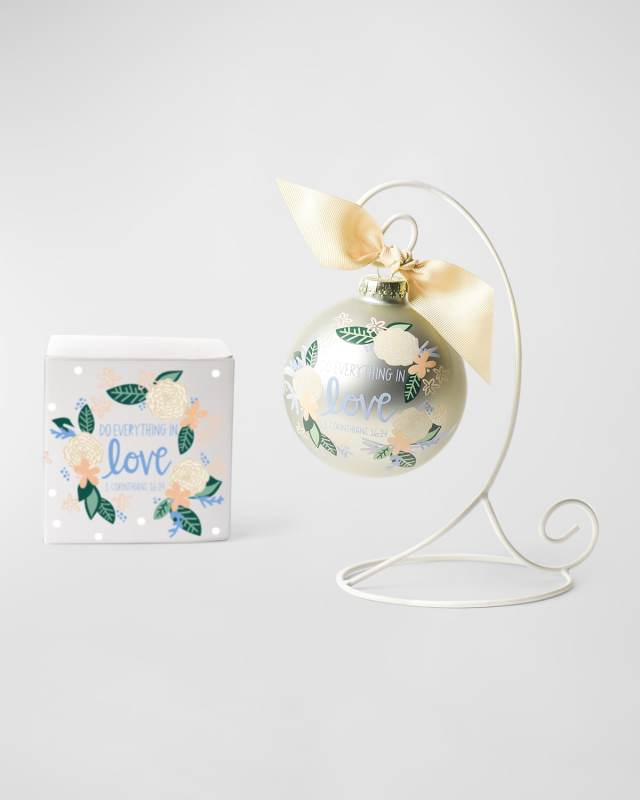 Do Everything in Love Glass Ornament with Stand