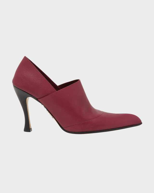 Comic Leather High-Cut Pumps