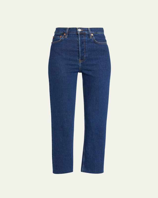 High-Rise Stovepipe Jeans with Raw-Edge Hem