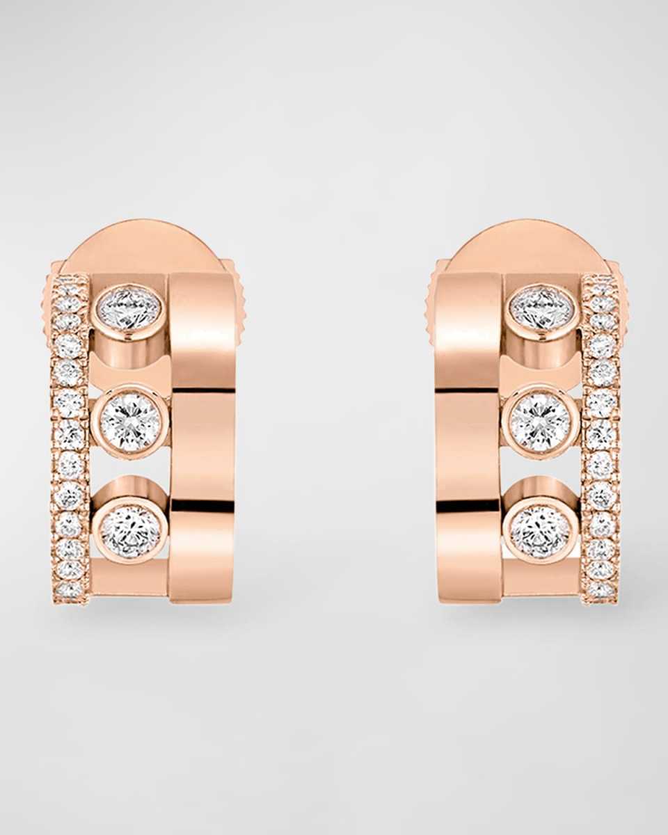 Move Romane 18K Rose Gold Mini Diamond Hoop Earrings