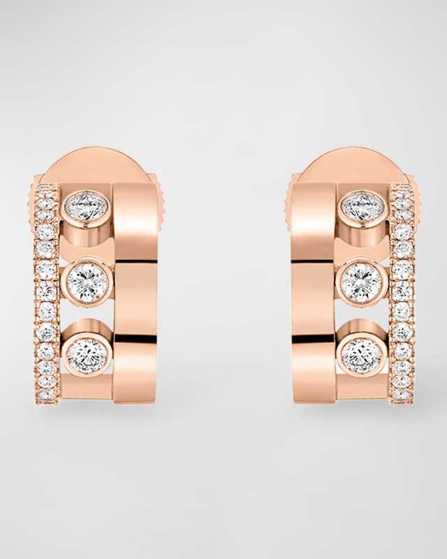 Move Romane 18K Rose Gold Mini Diamond Hoop Earrings
