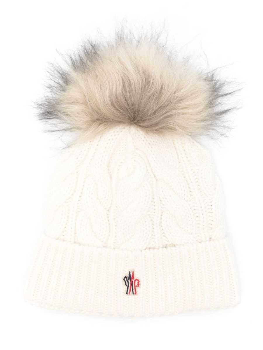 pompom-detail beanie hat