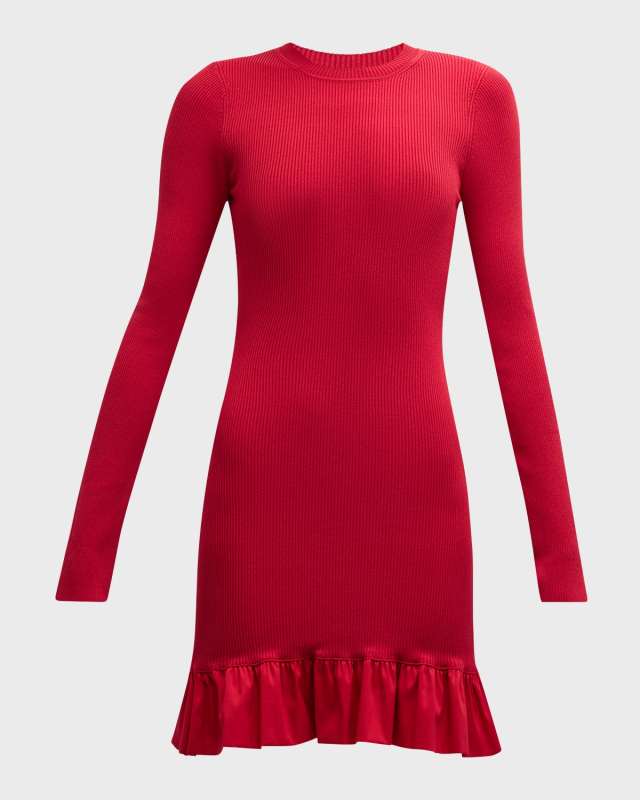 Otto Knit Poplin Combo Mini Dress