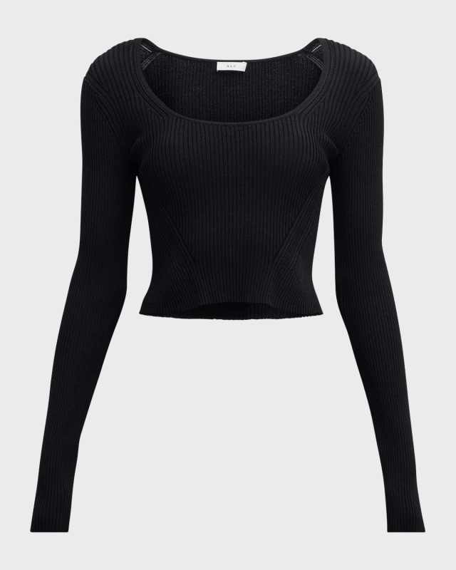 Hazel Ribbed Scoop-Neck Top