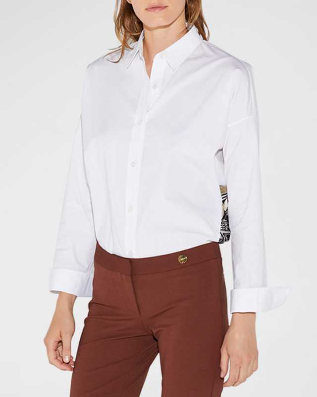 Sirene Silk Scarf Poplin Shirt