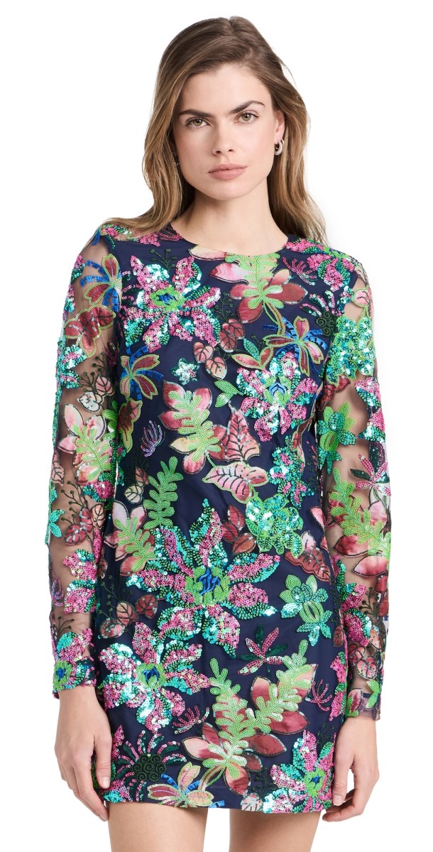 Ramy Brook Cassidy Dress Navy Multi Embroidered Sequin