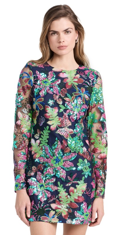 Ramy Brook Cassidy Dress Navy Multi Embroidered Sequin
