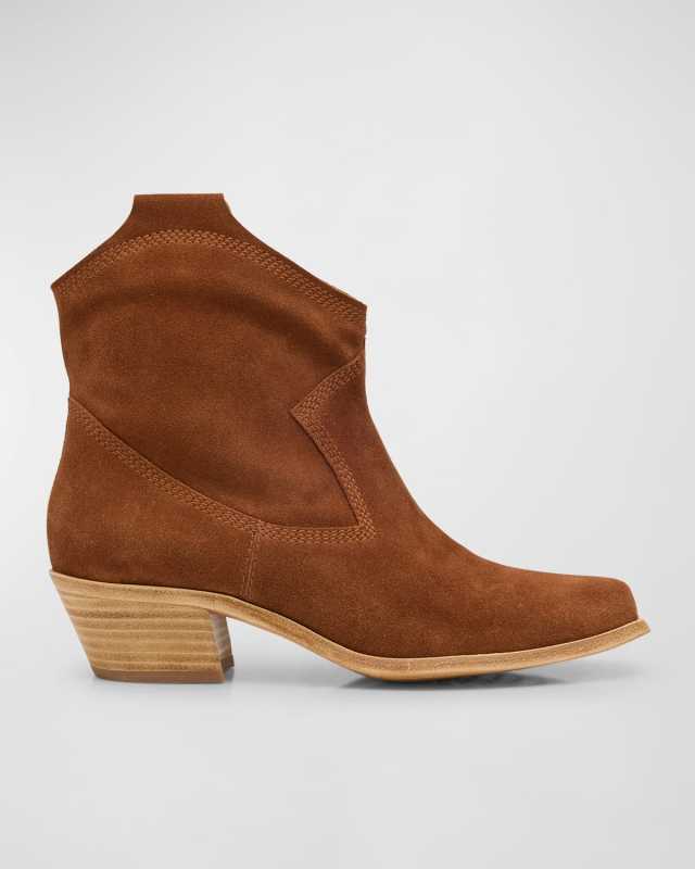 Bristol Suede Cowboy Booties