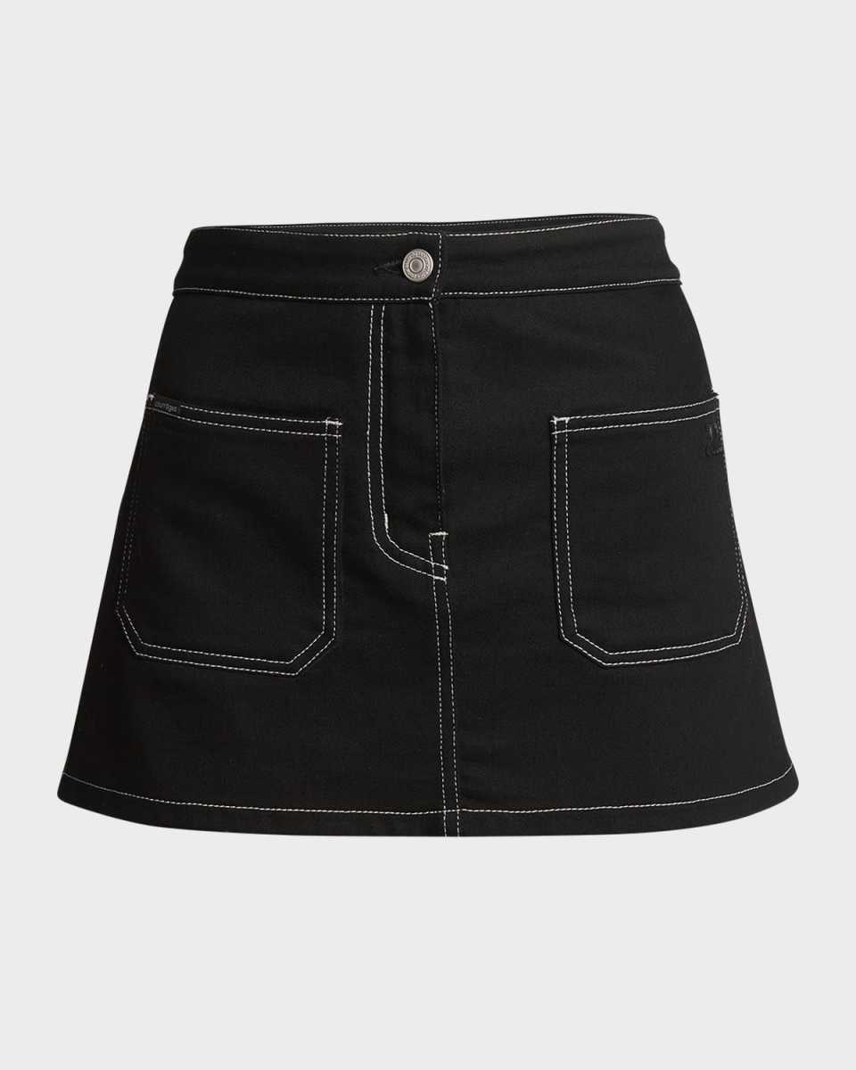 2-Pocket Denim Mini Skirt