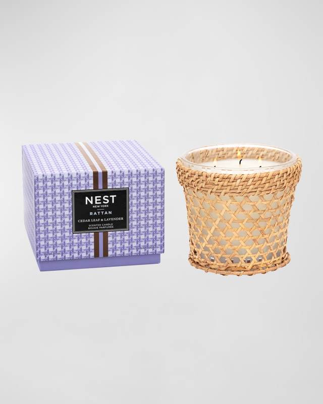 21.2 oz. Rattan Cedar Leaf & Lavender 3-Wick Candle