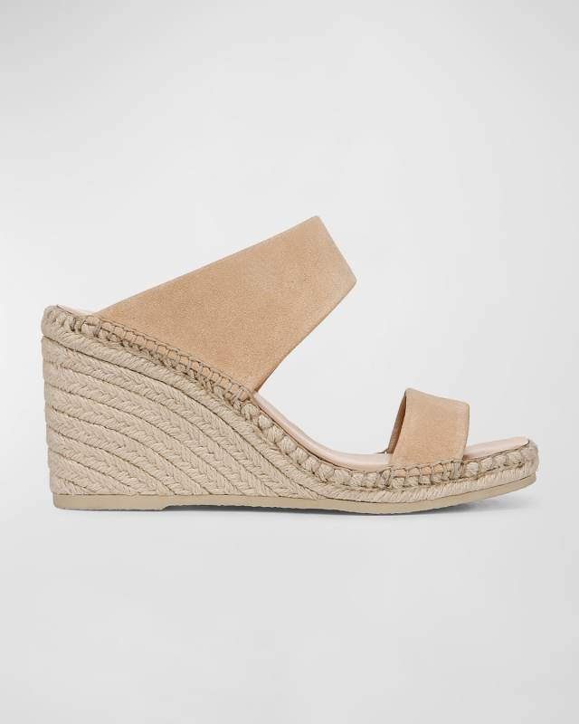 Greta Suede Wedge Espadrille Sandals